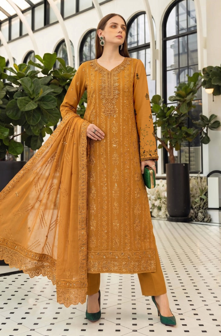 Premium Embroidered Linen Unstitched 3 Piece Suit