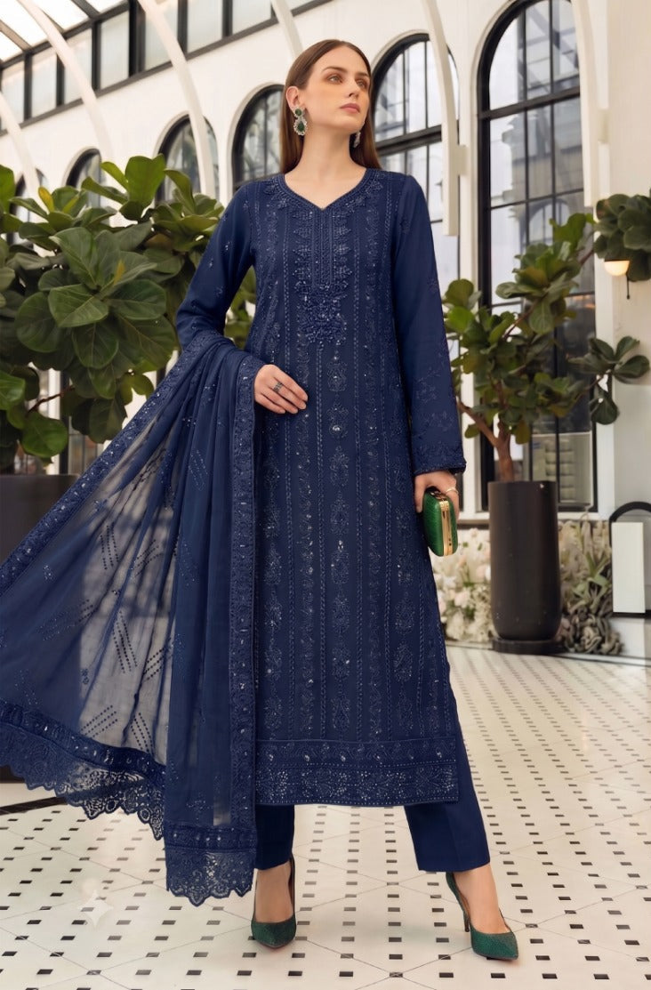 Premium Embroidered Linen Unstitched 3 Piece Suit